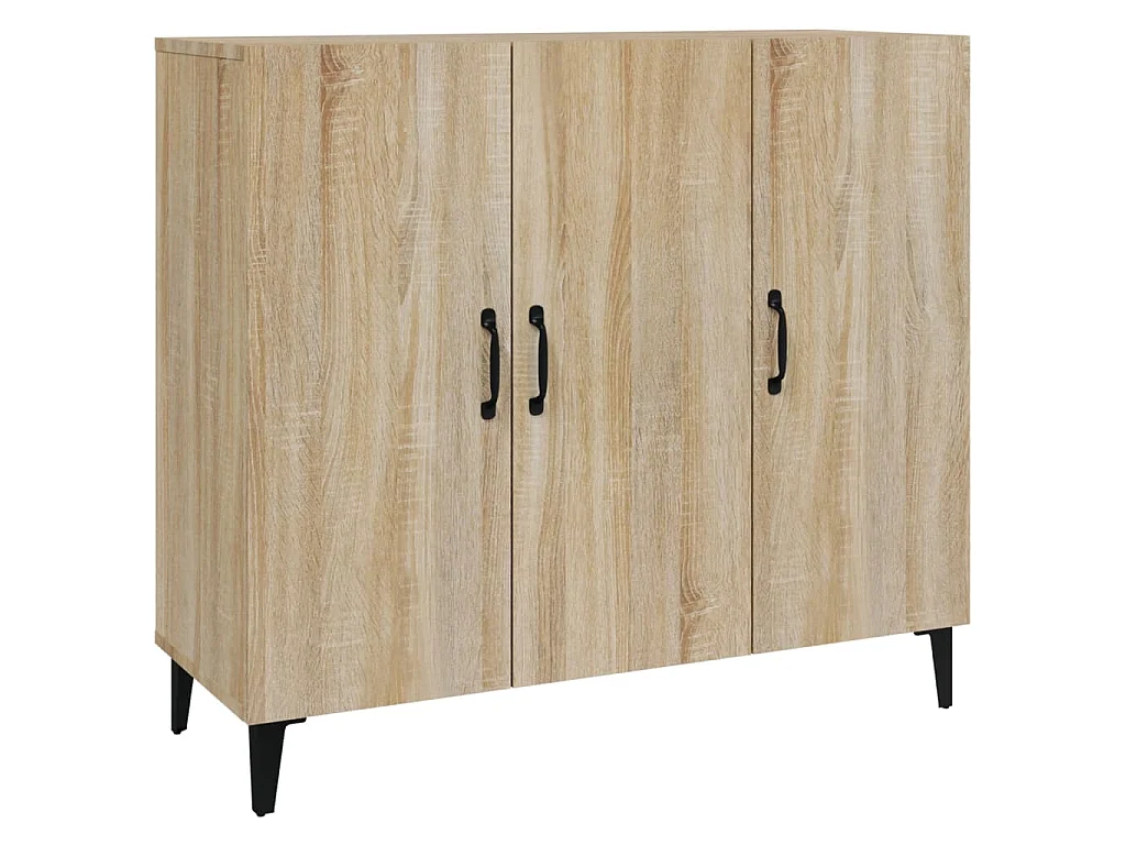 Dressoir 90x34x80 cm bewerkt hout sonoma eikenkleurig