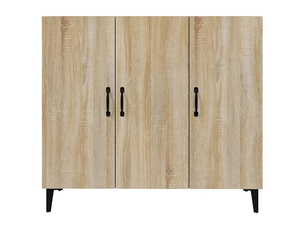 Dressoir 90x34x80 cm bewerkt hout sonoma eikenkleurig