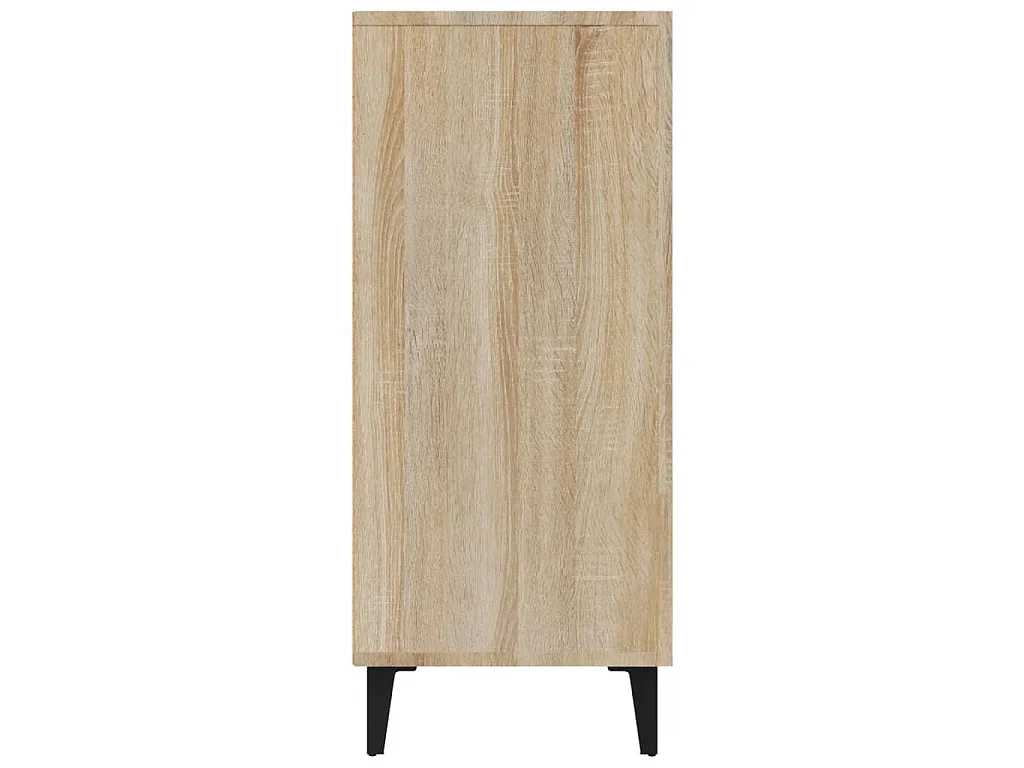 Dressoir 90x34x80 cm bewerkt hout sonoma eikenkleurig