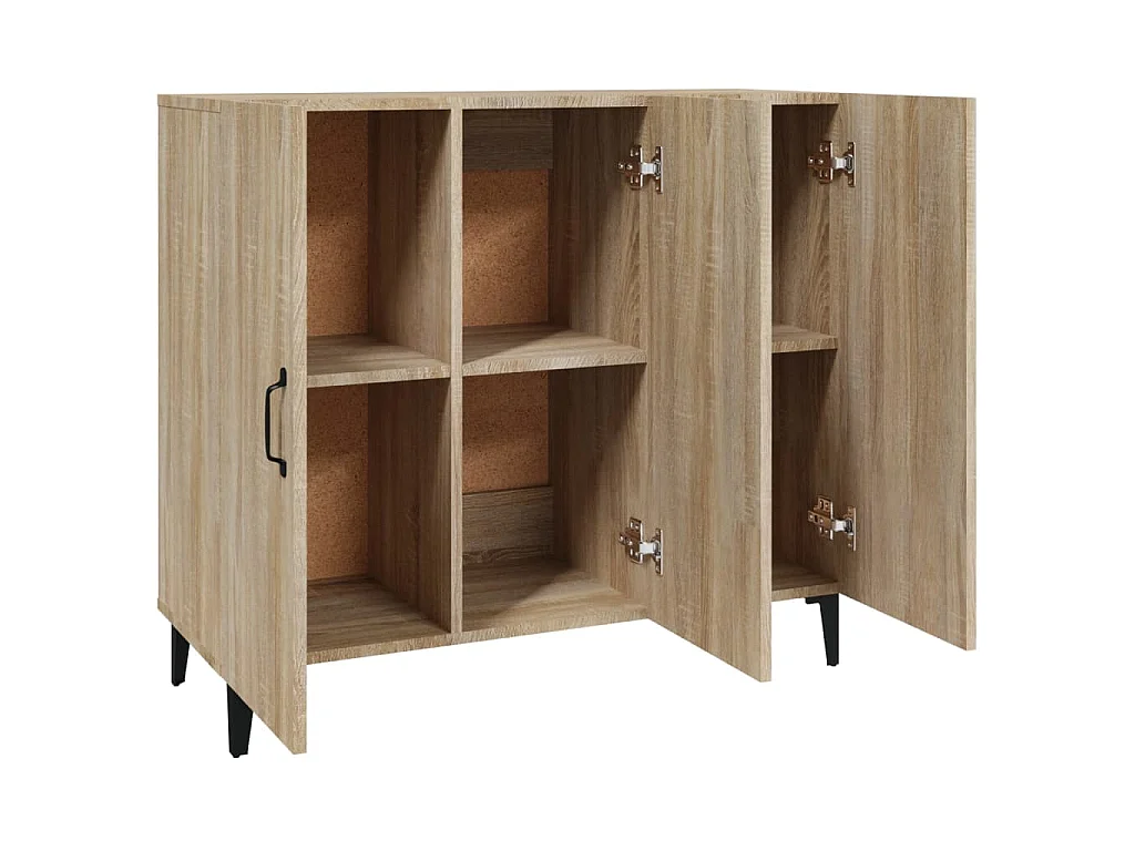 Dressoir 90x34x80 cm bewerkt hout sonoma eikenkleurig