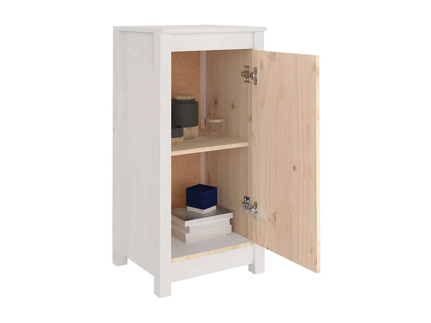 Sideboard Weiß 39x35x80 cm Massivholz Kiefer