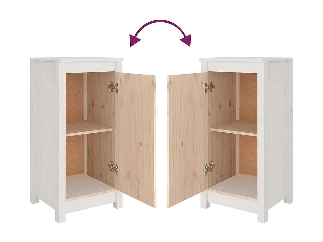 Buffet blanc 39x35x80 cm bois massif de pin