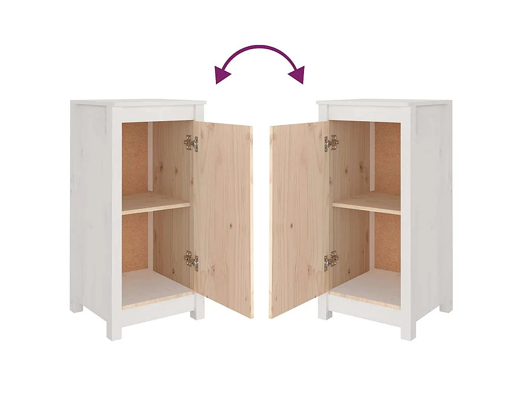 Sideboard Weiß 39x35x80 cm Massivholz Kiefer