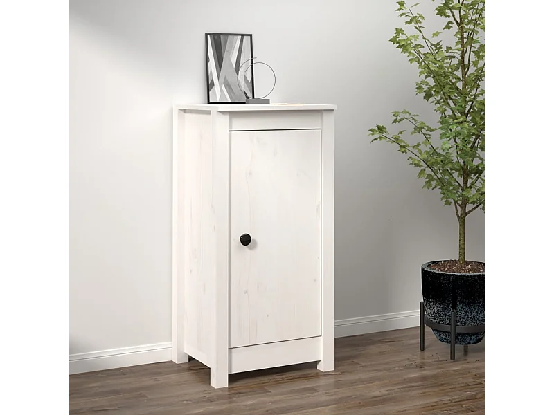 Dressoir 39x35x80 cm massief grenenhout wit