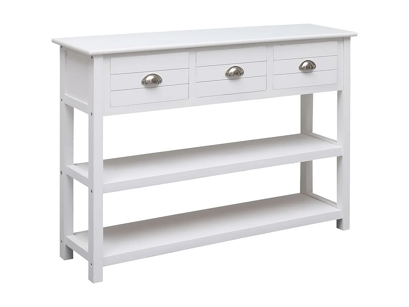 Buffet Blanc 108x30x76 cm Bois de Paulownia massif