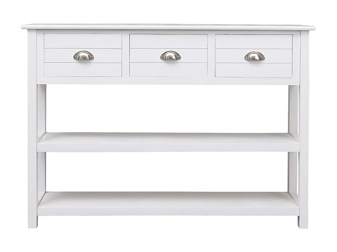 Buffet Blanc 108x30x76 cm Bois de Paulownia massif