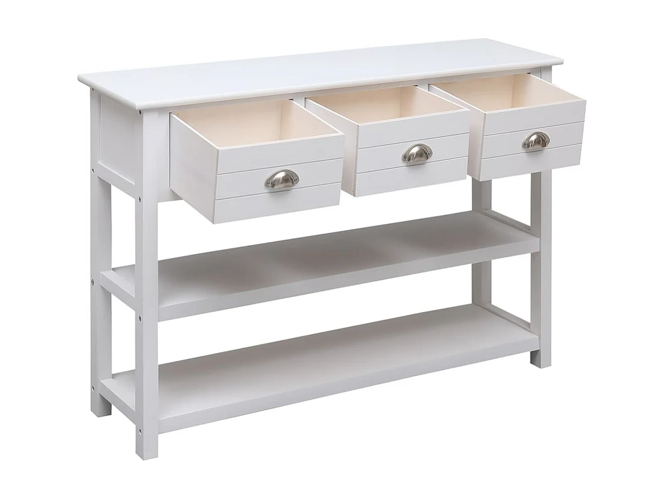 Buffet Blanc 108x30x76 cm Bois de Paulownia massif