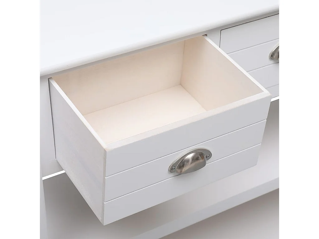 Buffet Blanc 108x30x76 cm Bois de Paulownia massif