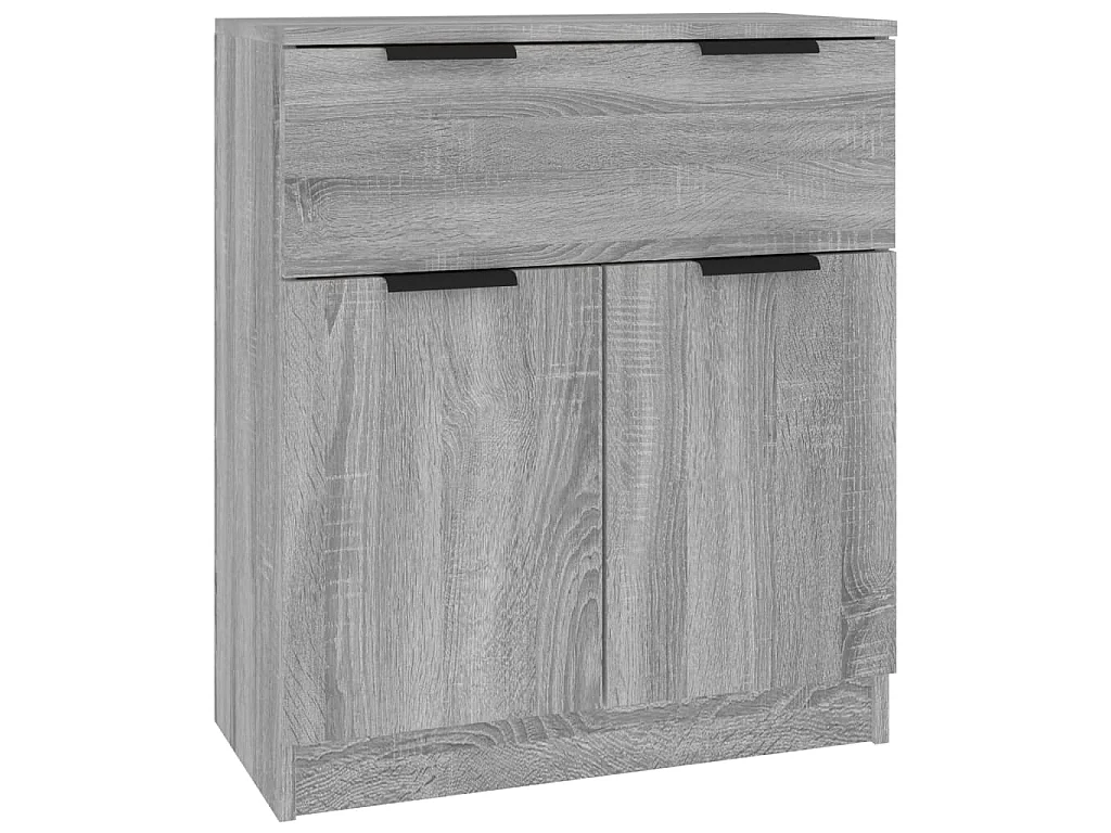 Aparadores 3 piezas madera contrachapada gris Sonoma