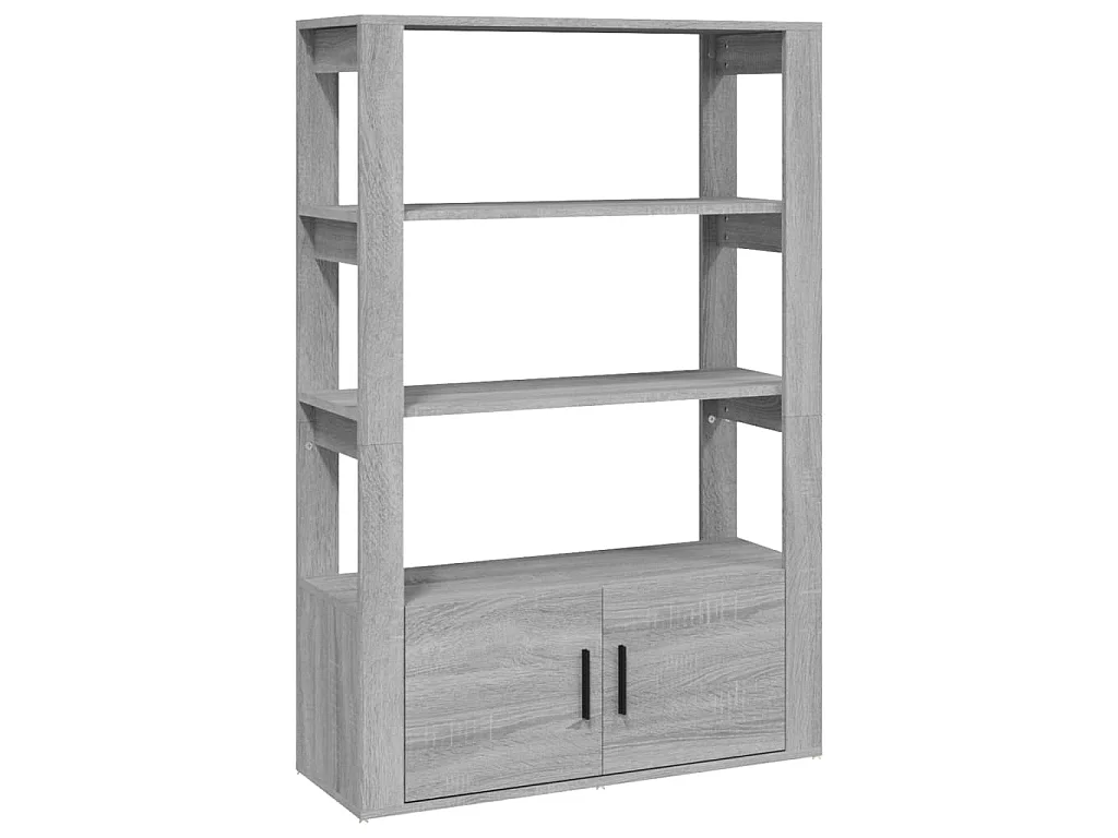 Dressoir 80x30x119,5 cm bewerkt hout grijs sonoma eikenkleurig