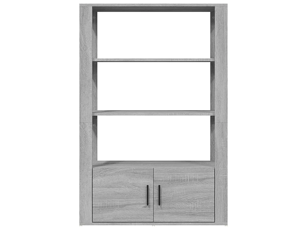 Dressoir 80x30x119,5 cm bewerkt hout grijs sonoma eikenkleurig