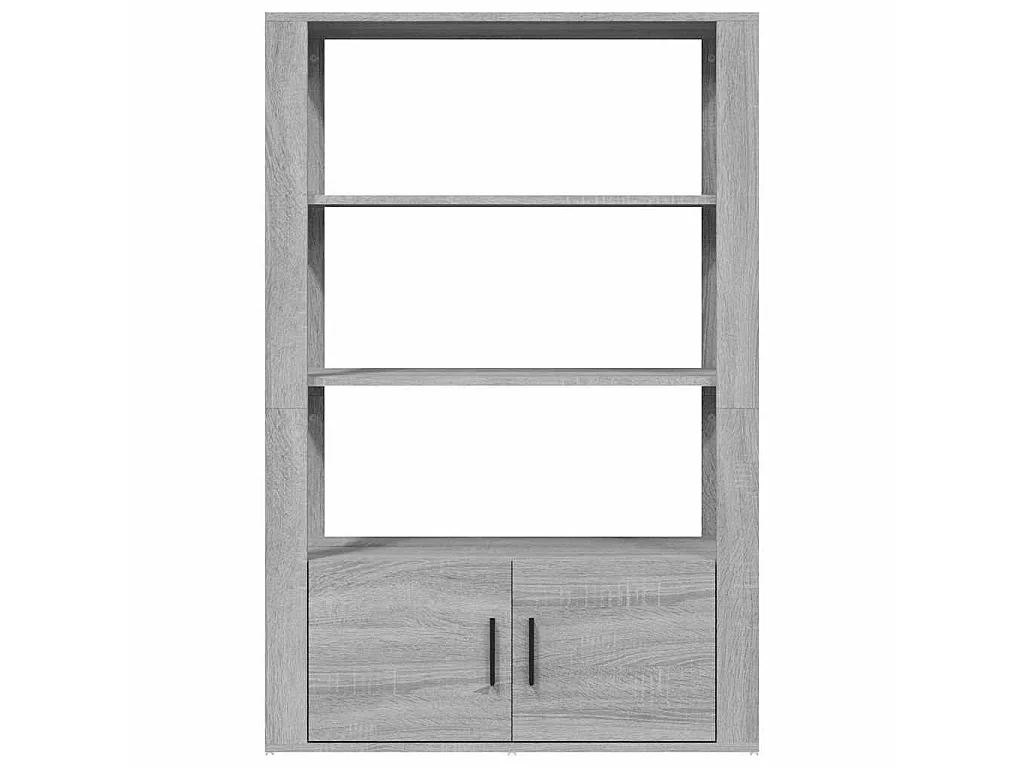 Dressoir 80x30x119,5 cm bewerkt hout grijs sonoma eikenkleurig