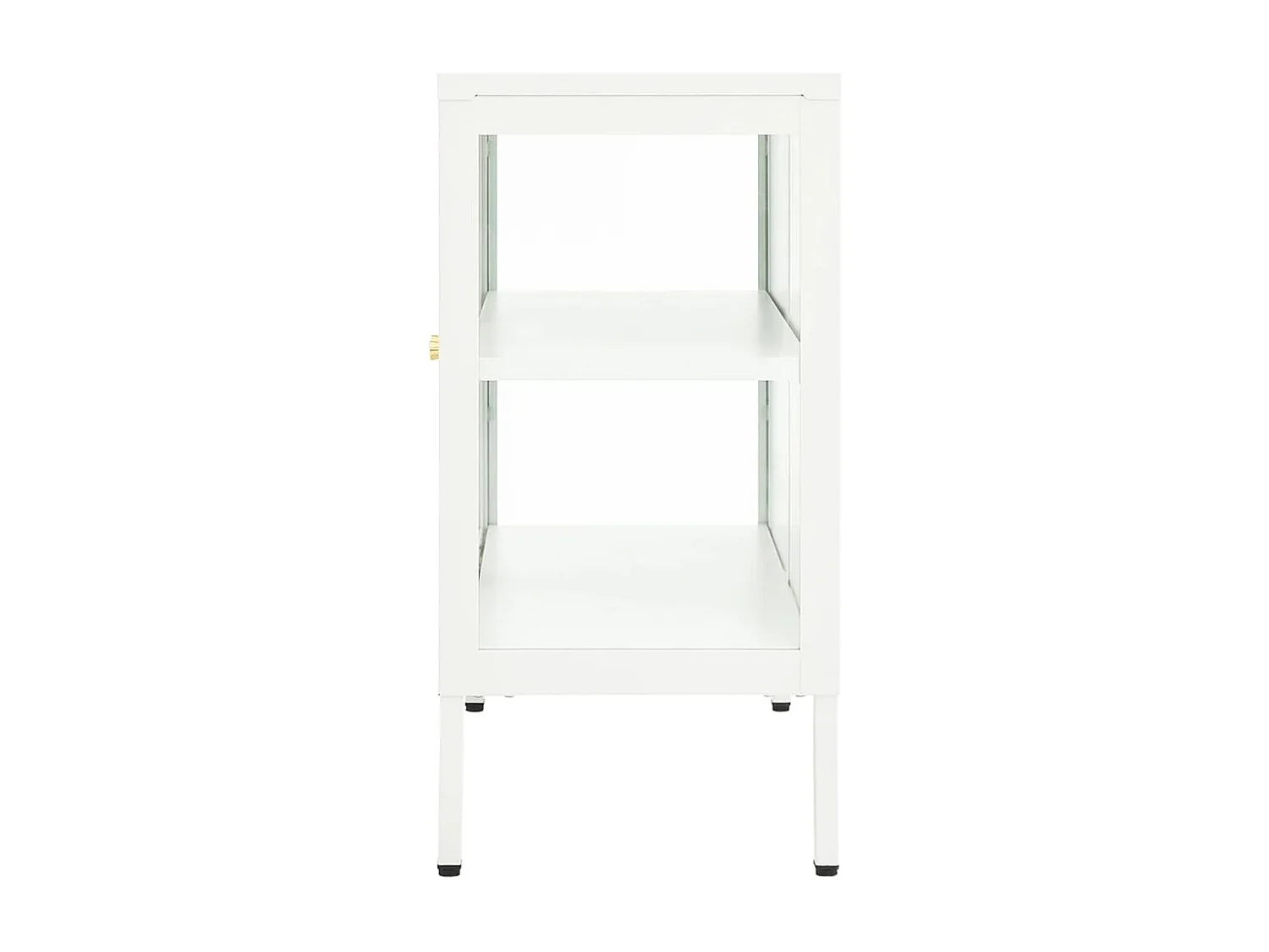 Buffet Blanc 70x35x70 cm Acier et verre