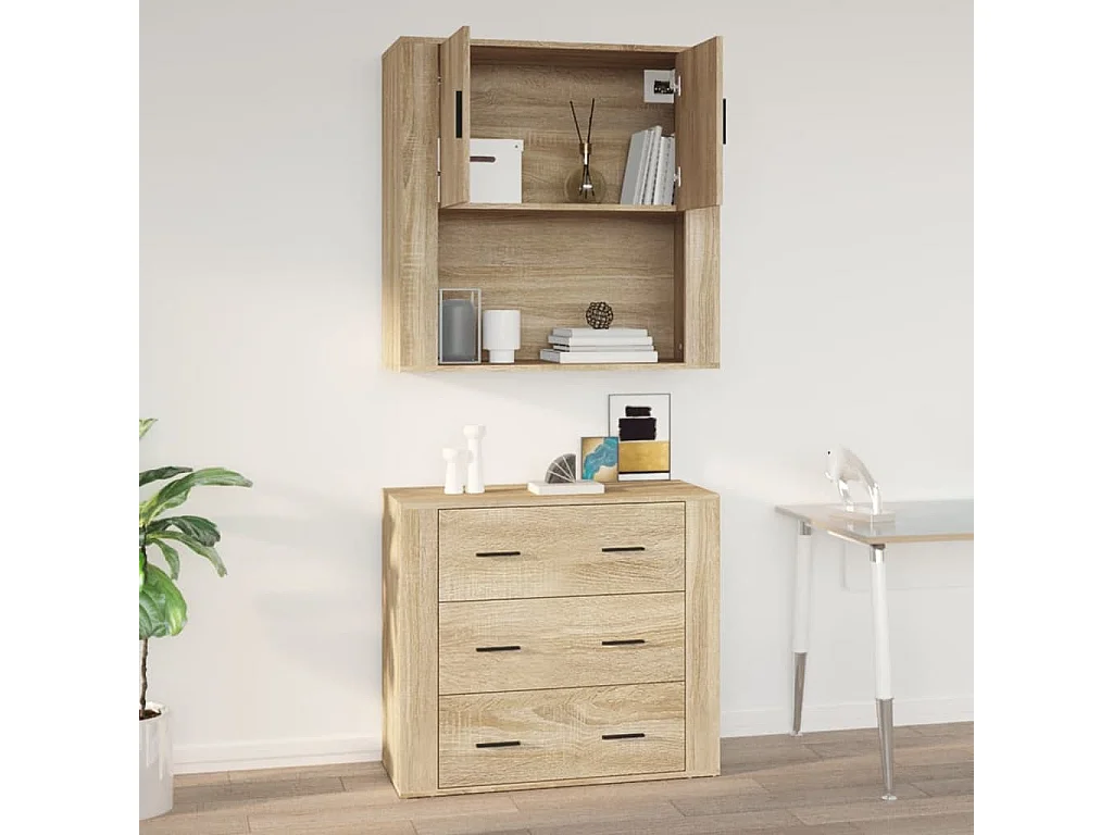 Armoire murale Chêne sonoma 80x33x80 cm Bois d'ingénierie