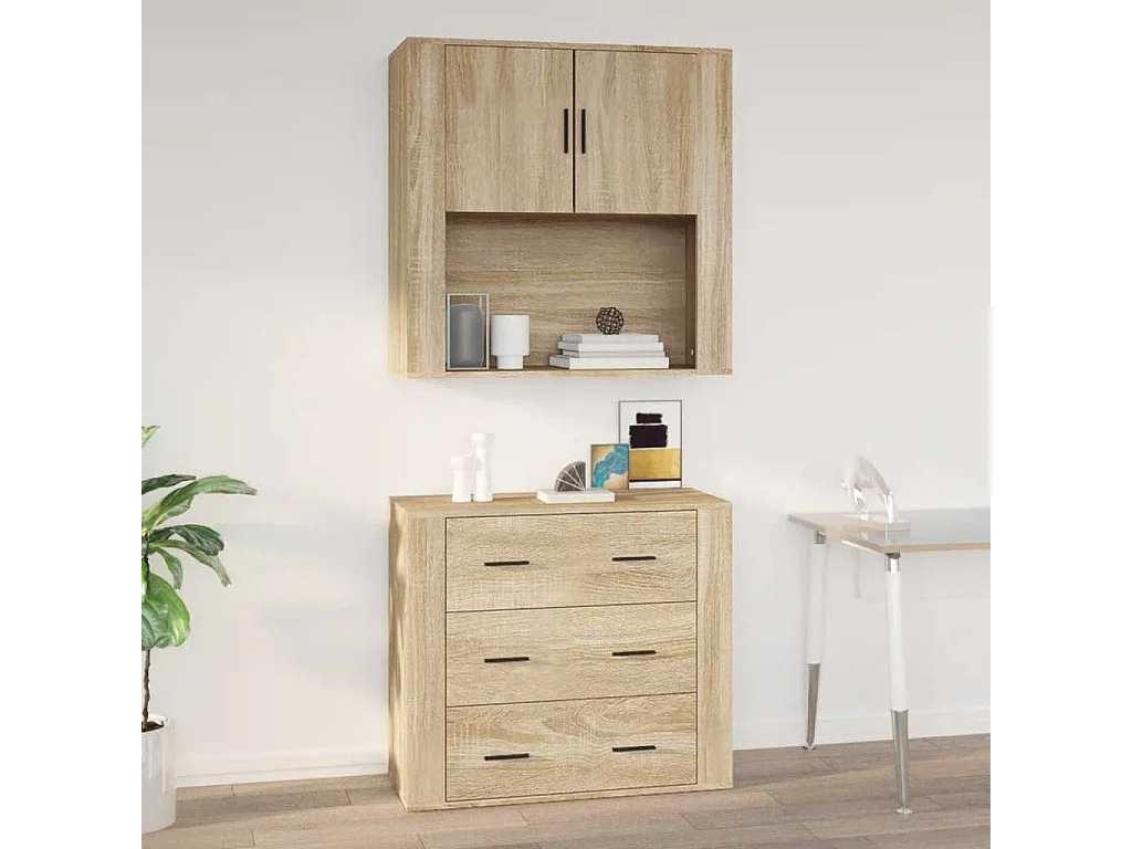 Wandschrank Sonoma-Eiche 80x33x80 cm Holzwerkstoff