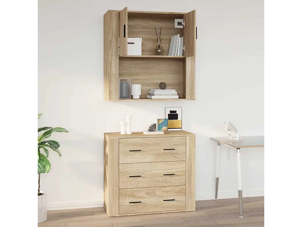 Wandschrank Sonoma-Eiche 80x33x80 cm Holzwerkstoff