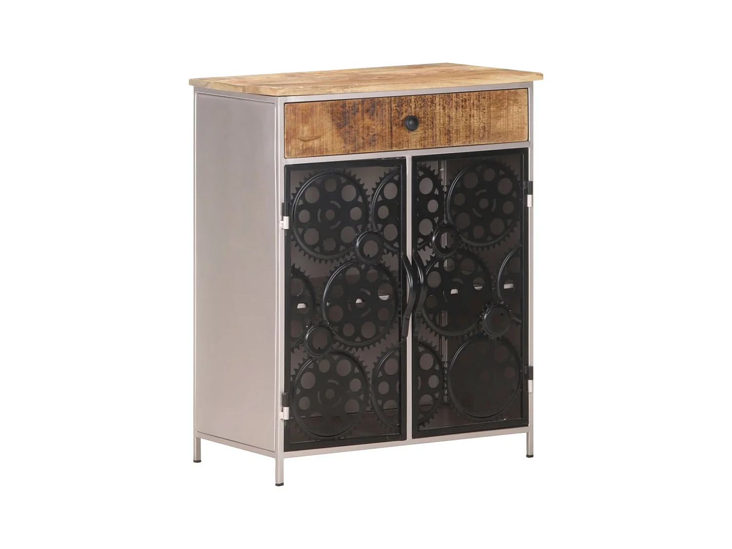 Buffet 60x35x75 cm Bois de manguier brut et fer