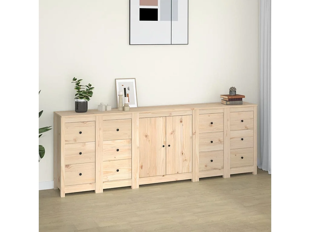 Dressoir 230x35x80 cm massief grenenhout