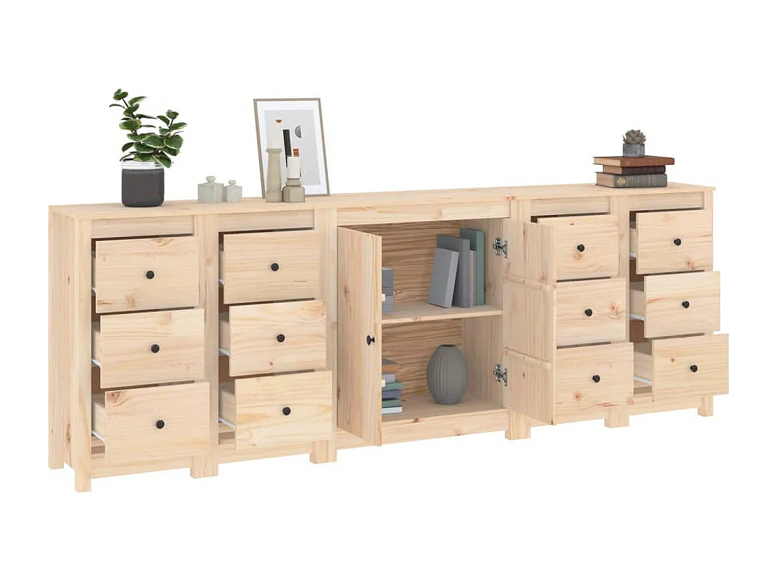 Dressoir 230x35x80 cm massief grenenhout