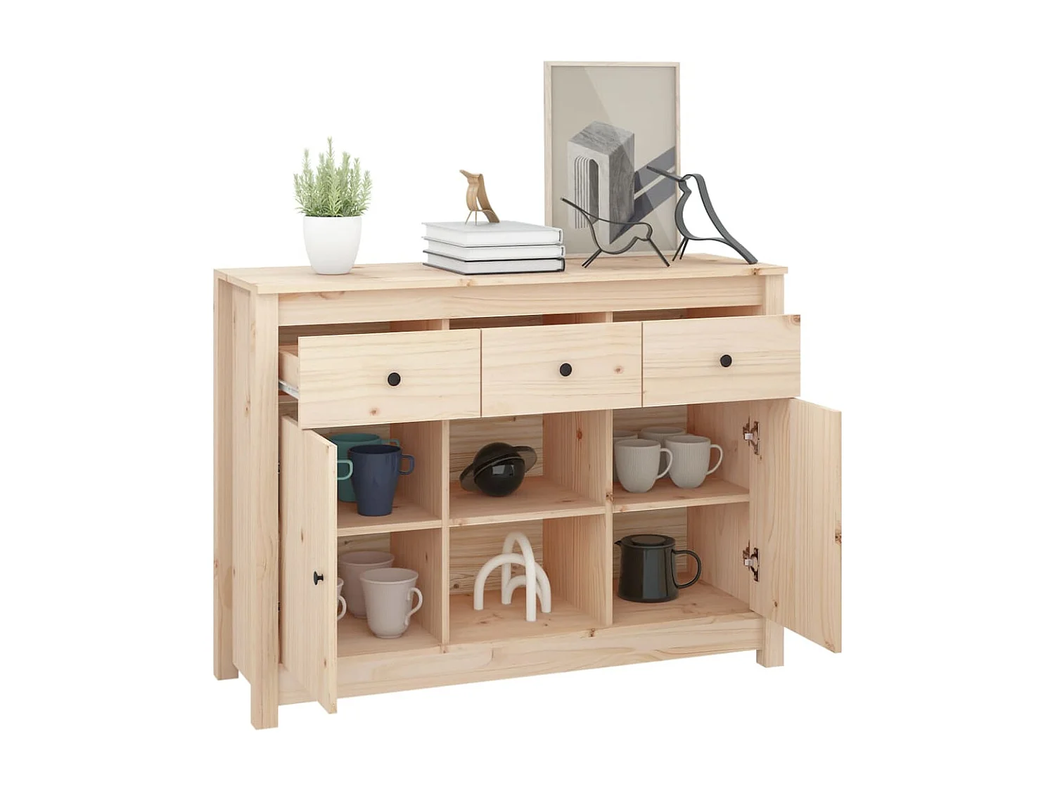 Buffet 100x35x74,5 cm Bois massif de pin