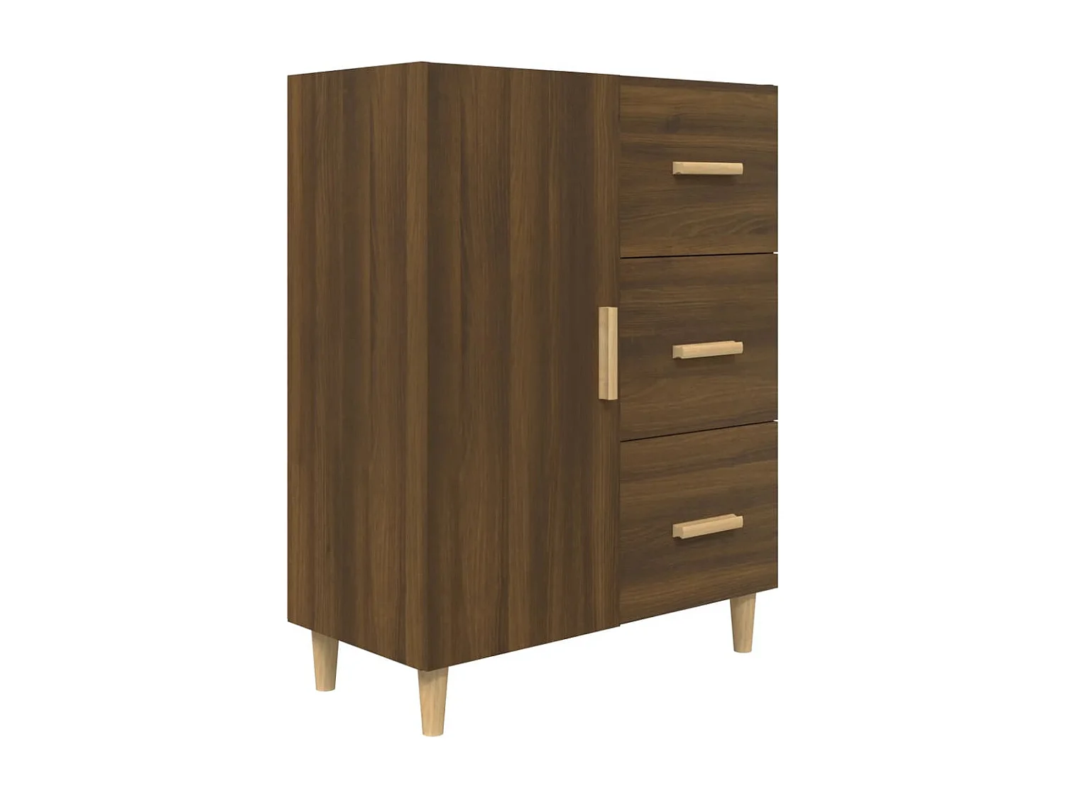 Buffet chêne marron 69,5x34x90 cm bois d'ingénierie