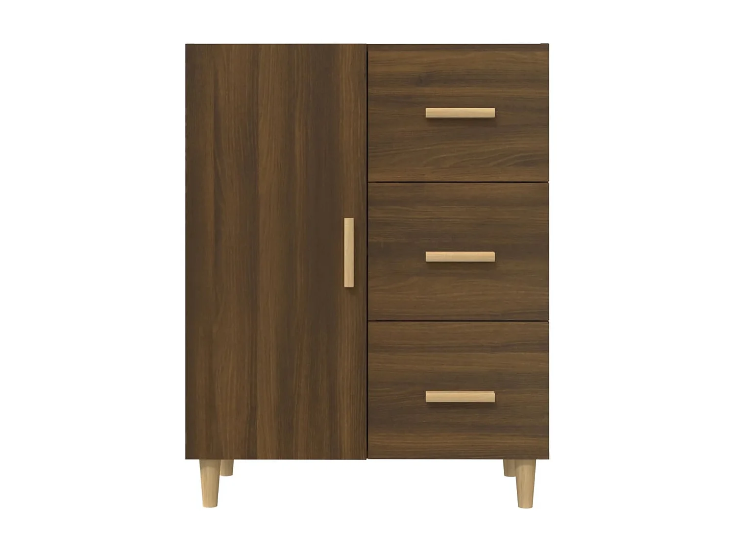 Buffet chêne marron 69,5x34x90 cm bois d'ingénierie