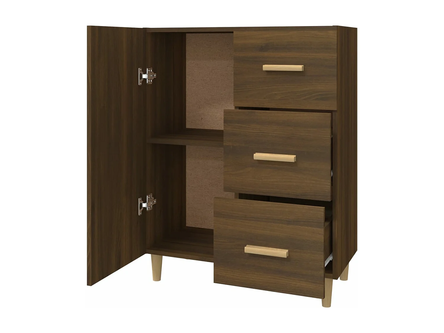 Buffet chêne marron 69,5x34x90 cm bois d'ingénierie