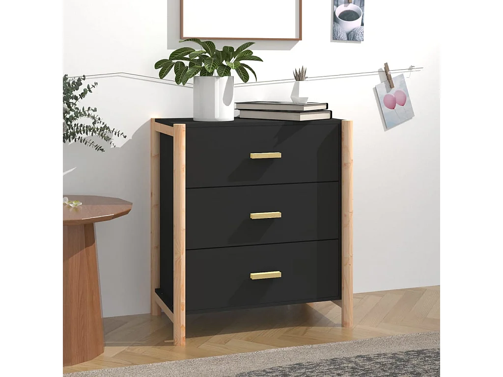 Aparador 62x38x70 cm derivados de madeira preto