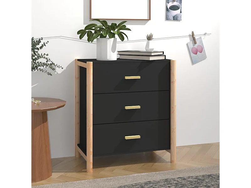 Aparador 62x38x70 cm derivados de madeira preto