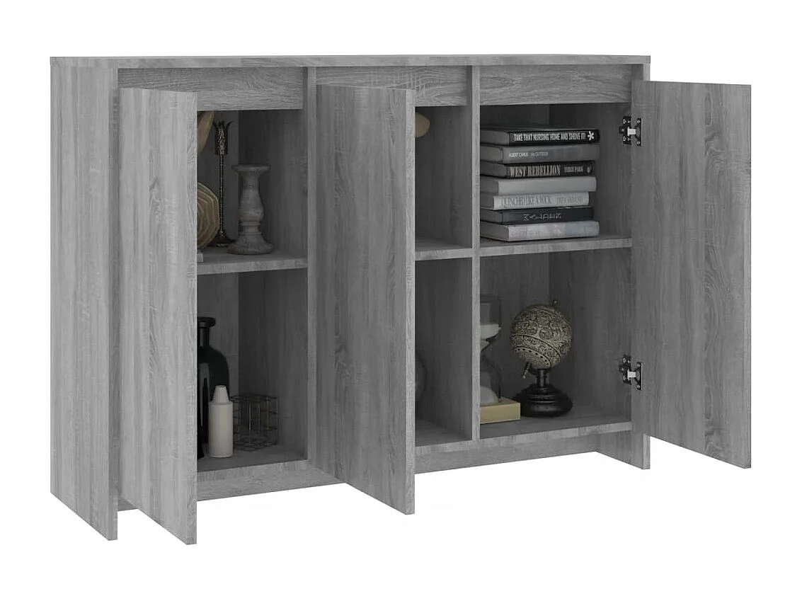 Dressoir 102x33x75 cm bewerkt hout grijs sonoma eikenkleurig