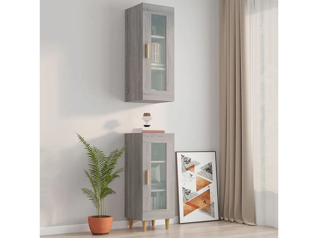 Hängeschrank Grau Sonoma 34,5x34x90 cm