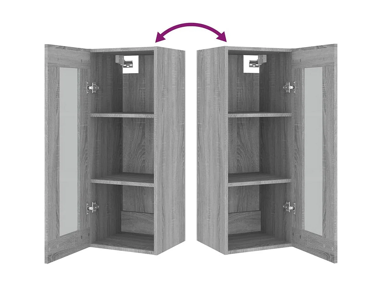 Armoire murale suspendue Sonoma gris 34,5x34x90 cm