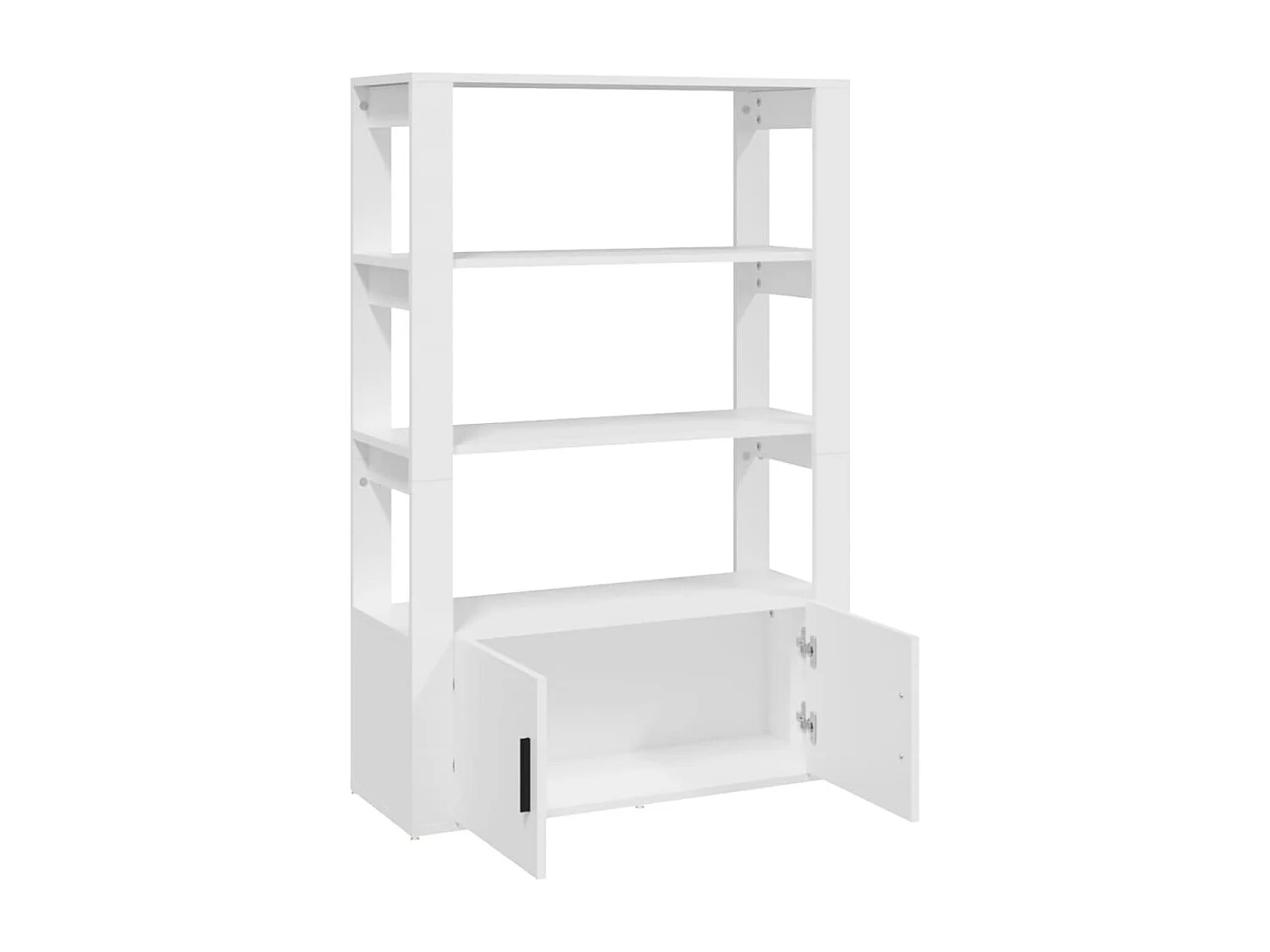 Aparador de madera contrachapada blanco 80x30x119,5 cm