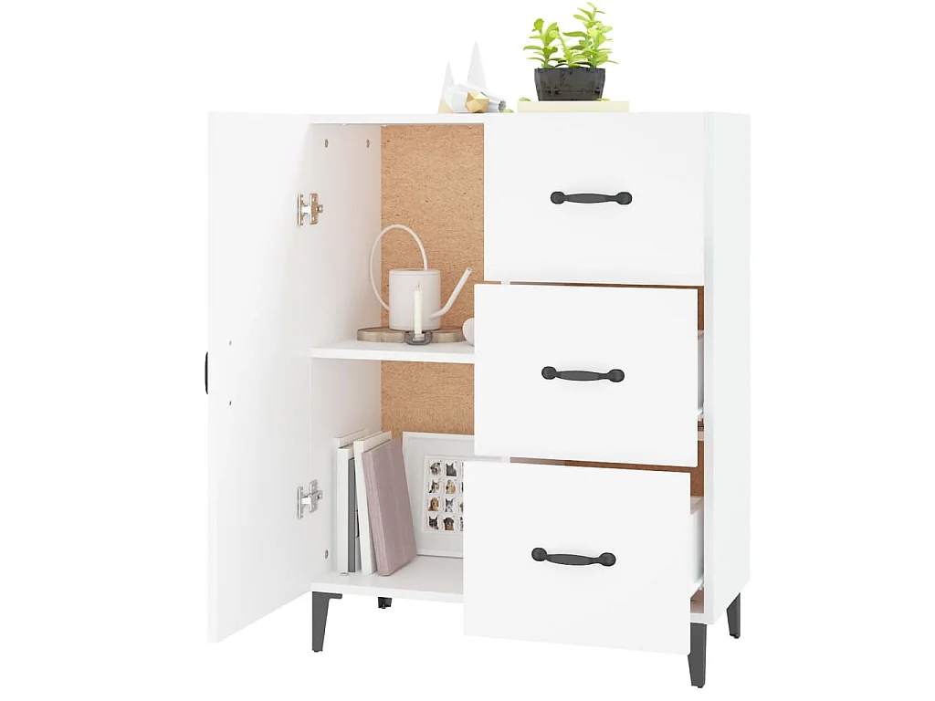 Dressoir 69,5x34x90 cm bewerkt hout wit