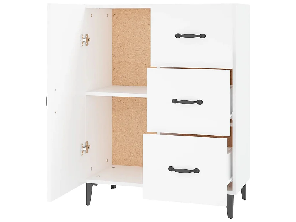 Dressoir 69,5x34x90 cm bewerkt hout wit