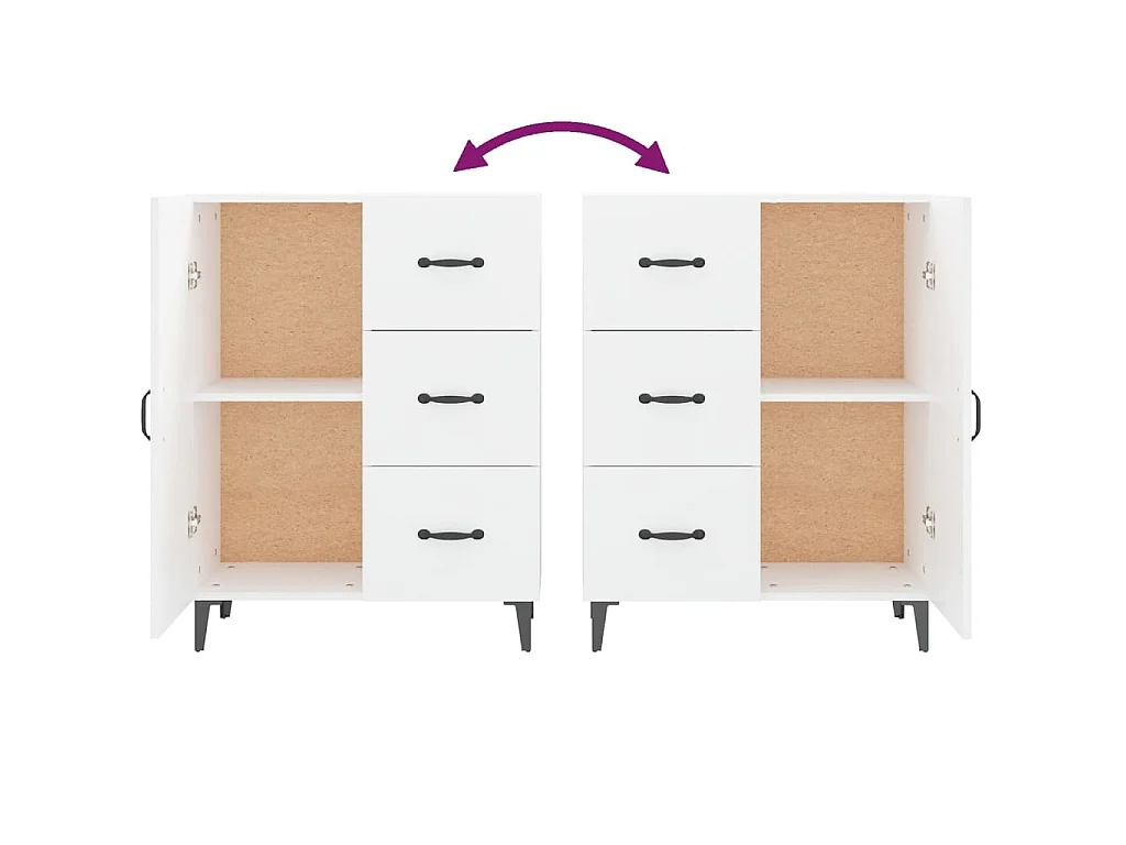 Dressoir 69,5x34x90 cm bewerkt hout wit