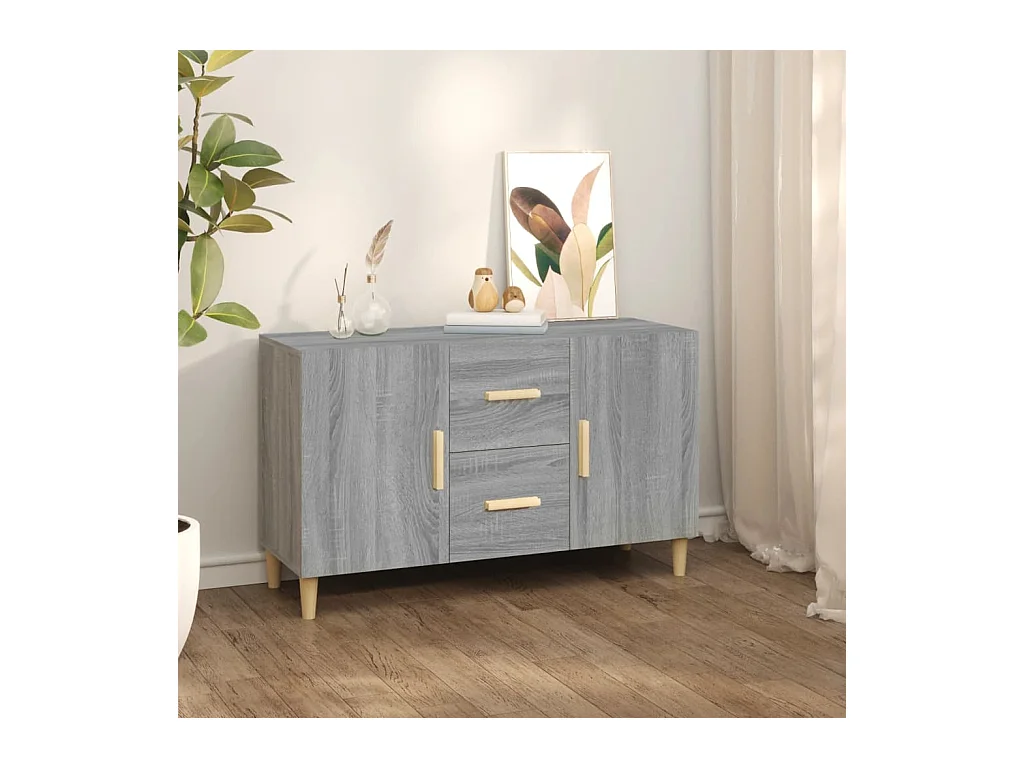 Buffet sonoma gris 100x36x60 cm bois d'ingénierie