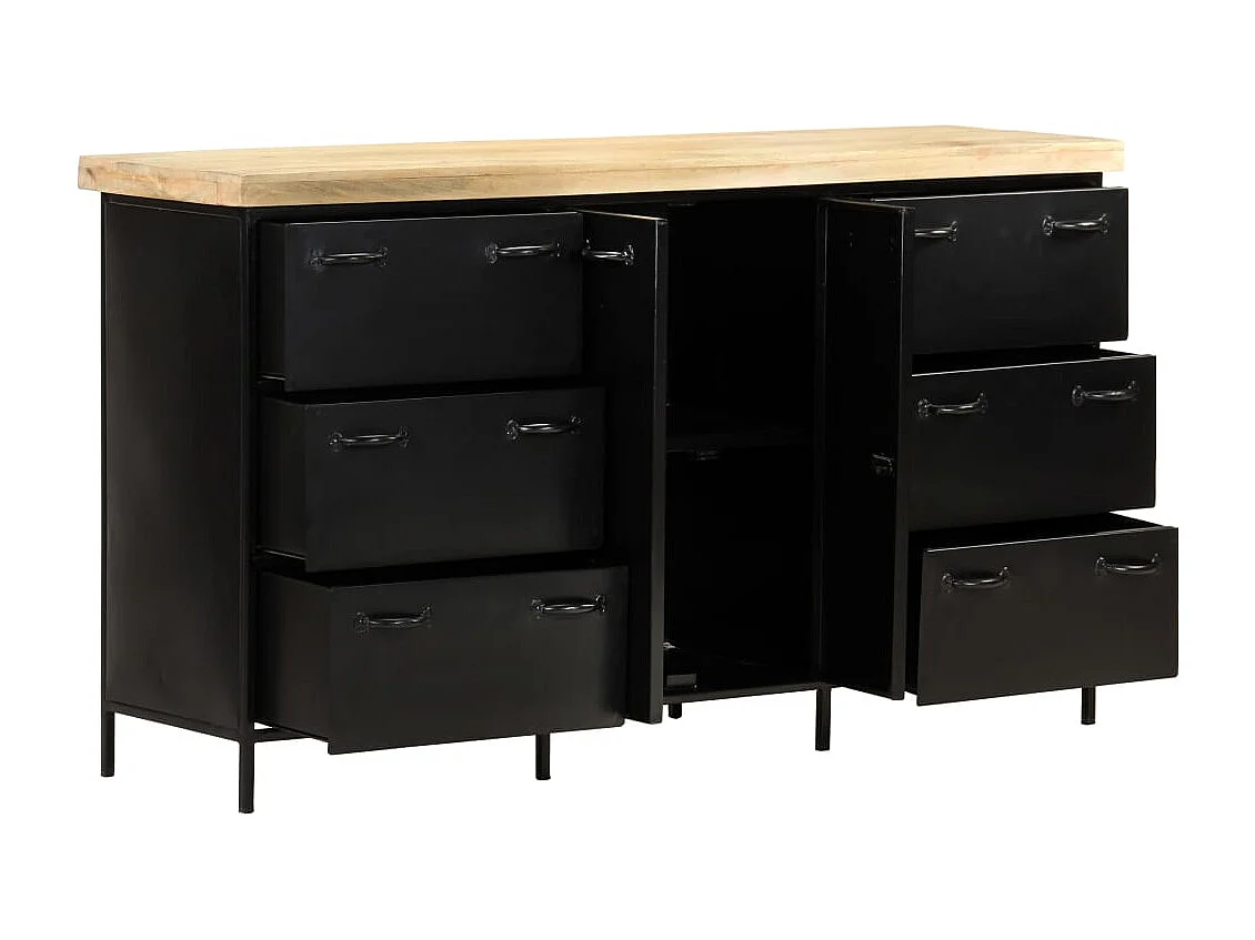 Buffet 140x38x76 cm Bois de manguier brut