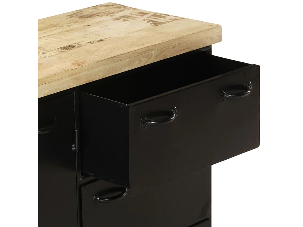 Buffet 140x38x76 cm Bois de manguier brut