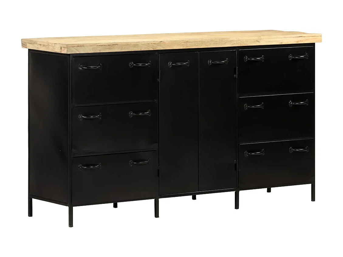 Credenza 140x38x76 cm in Legno di Mango Grezzo