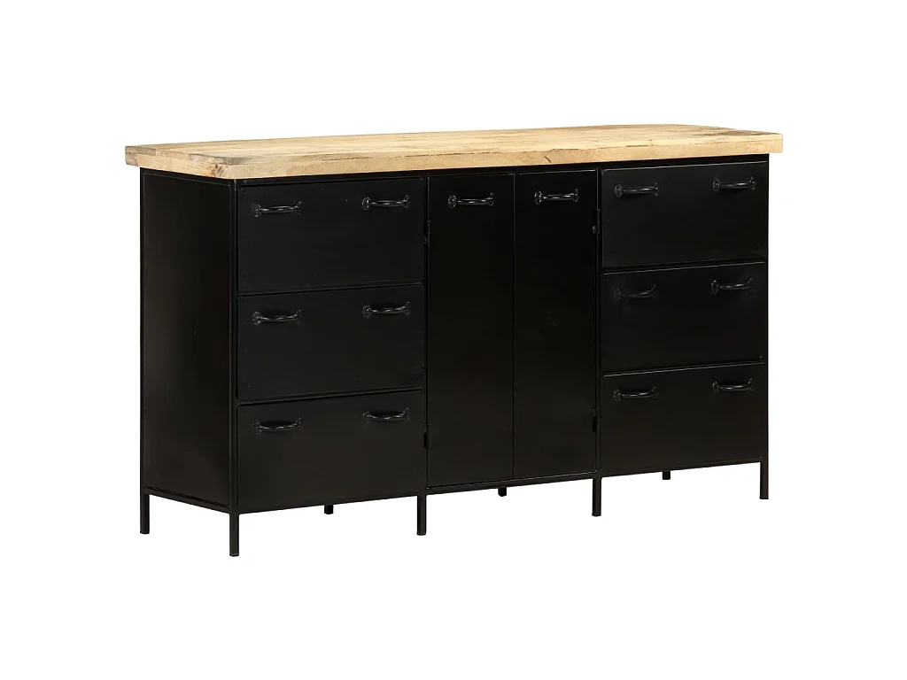 Dressoir 140x38x76 cm ruw mangohout