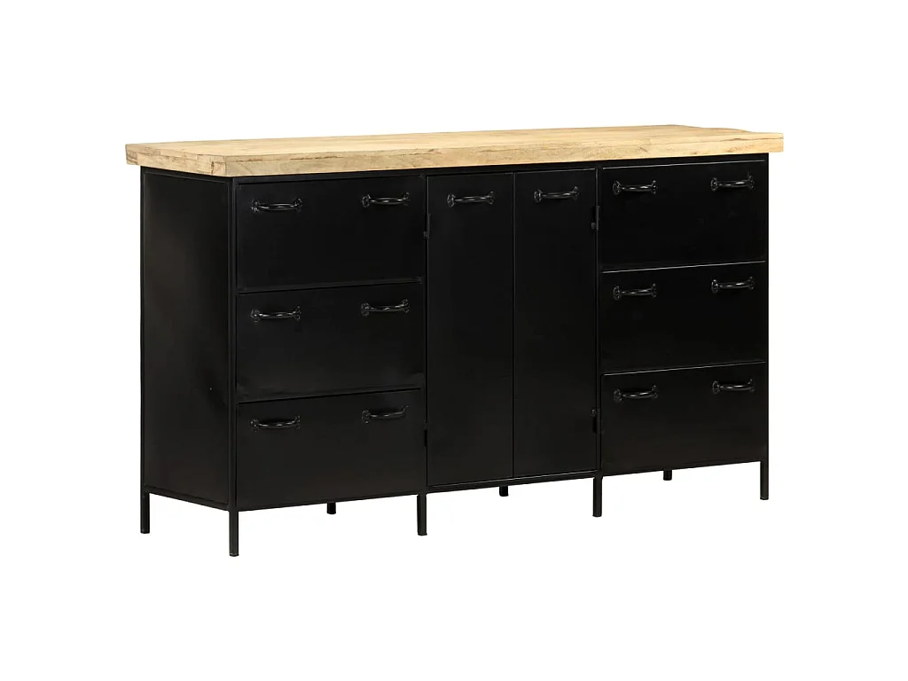 Dressoir 140x38x76 cm ruw mangohout