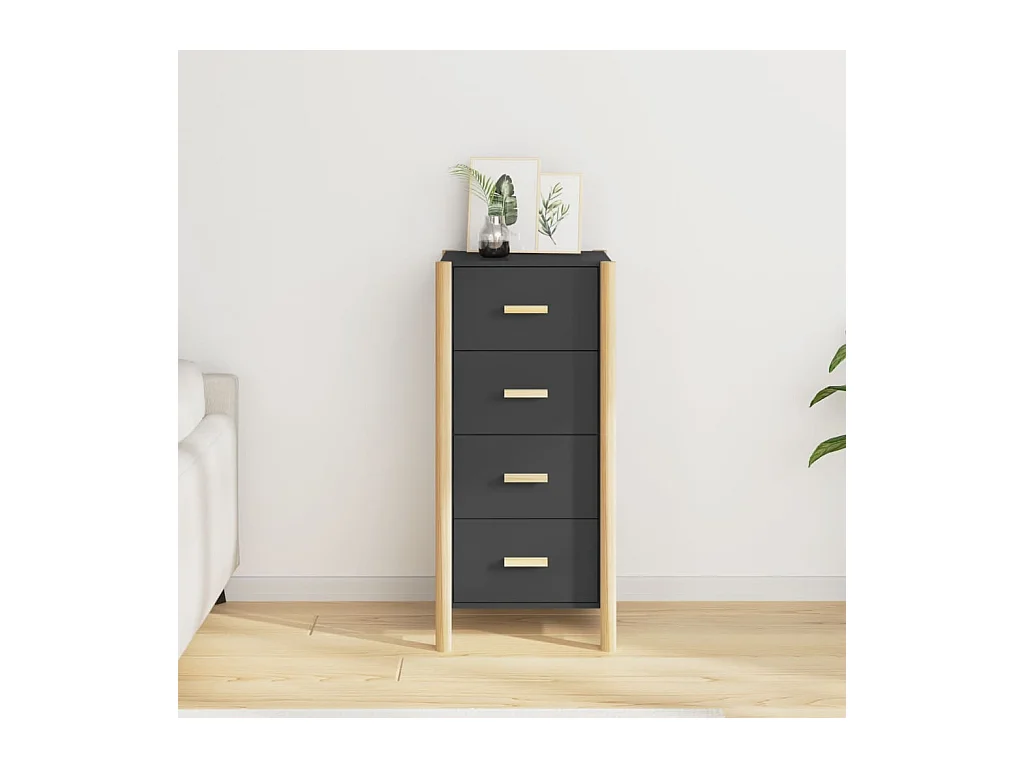 Buffet haut Noir 42x38x90 cm Bois d'ingénierie