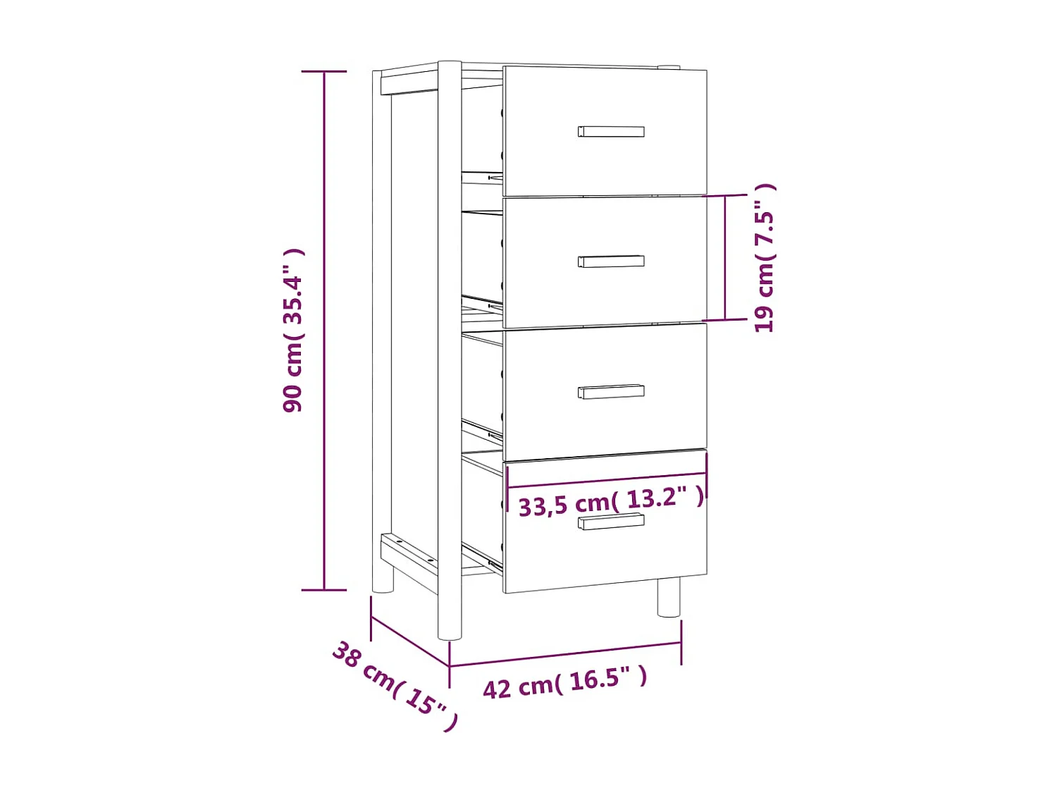 Buffet haut Noir 42x38x90 cm Bois d'ingénierie