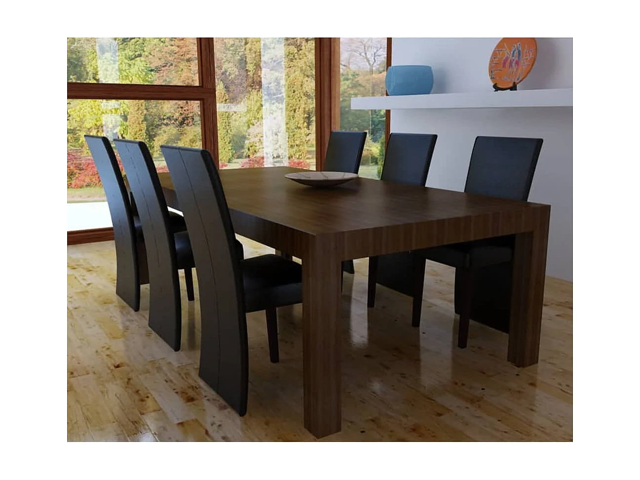 Cadeiras de jantar 6 pcs couro artificial preto