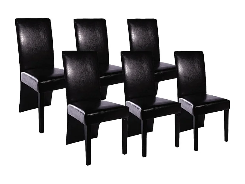 Cadeiras de jantar 6 pcs couro artificial preto