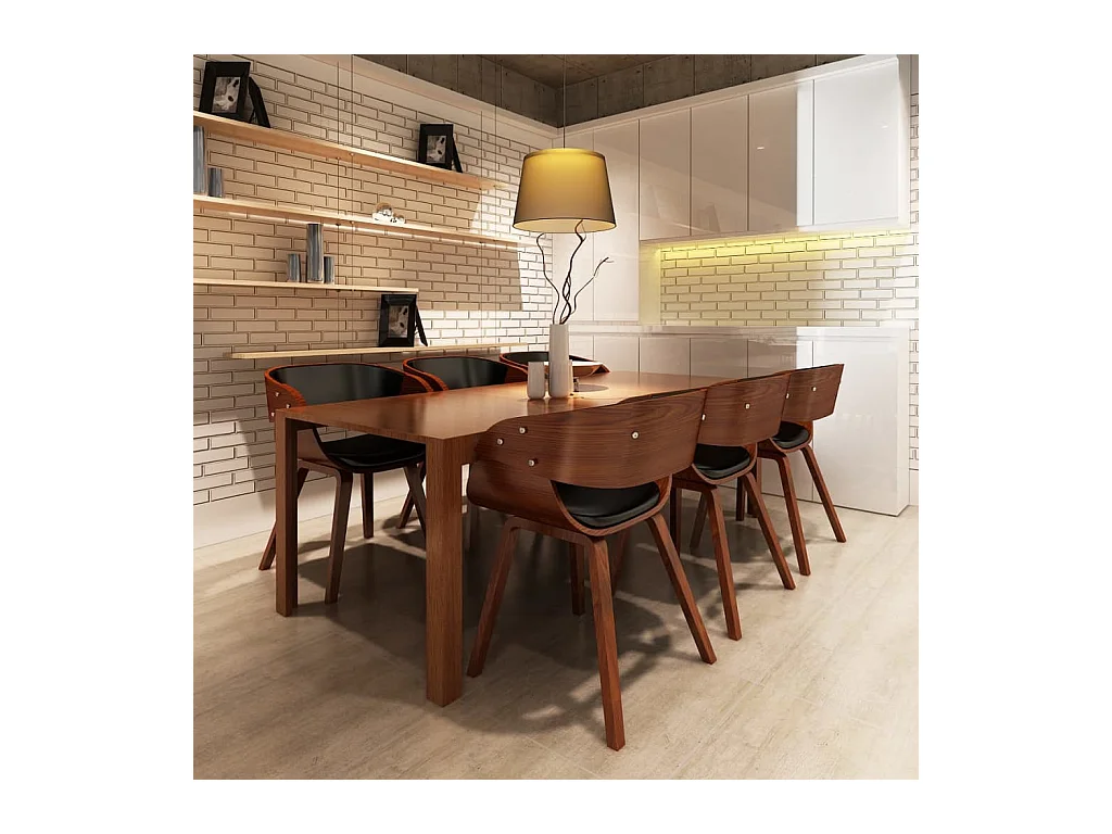 Sedie da Pranzo 6 pz Marroni in Similpelle