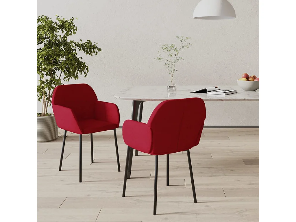 Esszimmerstühle 2 Stk. Weinrot Samt