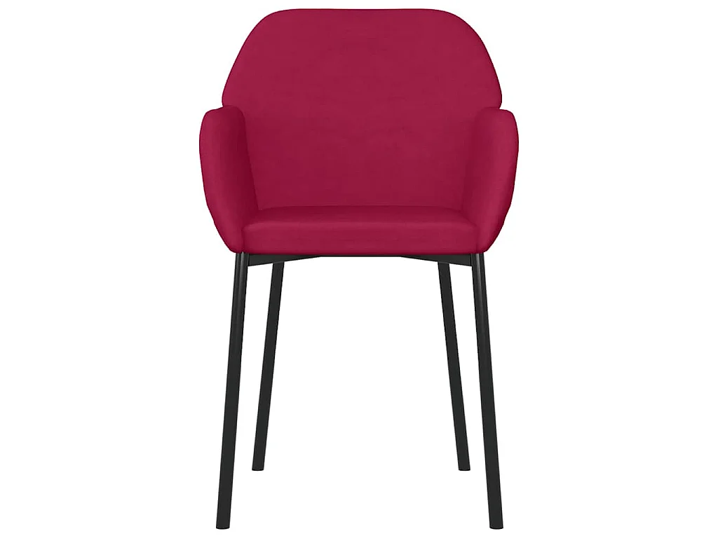 Chaises à manger lot de 2 Rouge bordeaux Velours