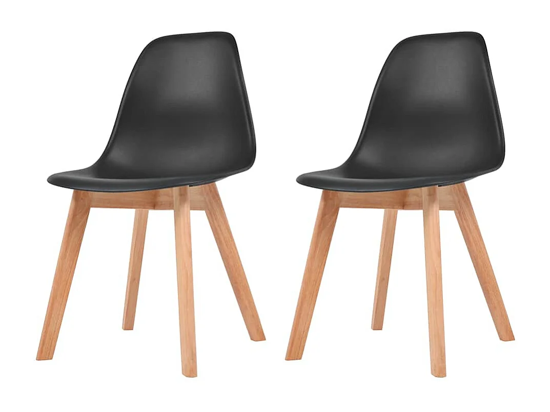 Sillas de comedor 2 unidades plástico negro
